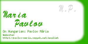 maria pavlov business card