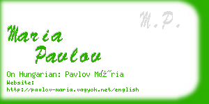 maria pavlov business card